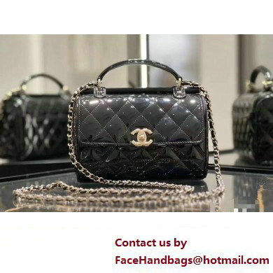 Chanel Patent Calfskin  &  Gold-Tone Metal Small box bag AS4511 Black 2023